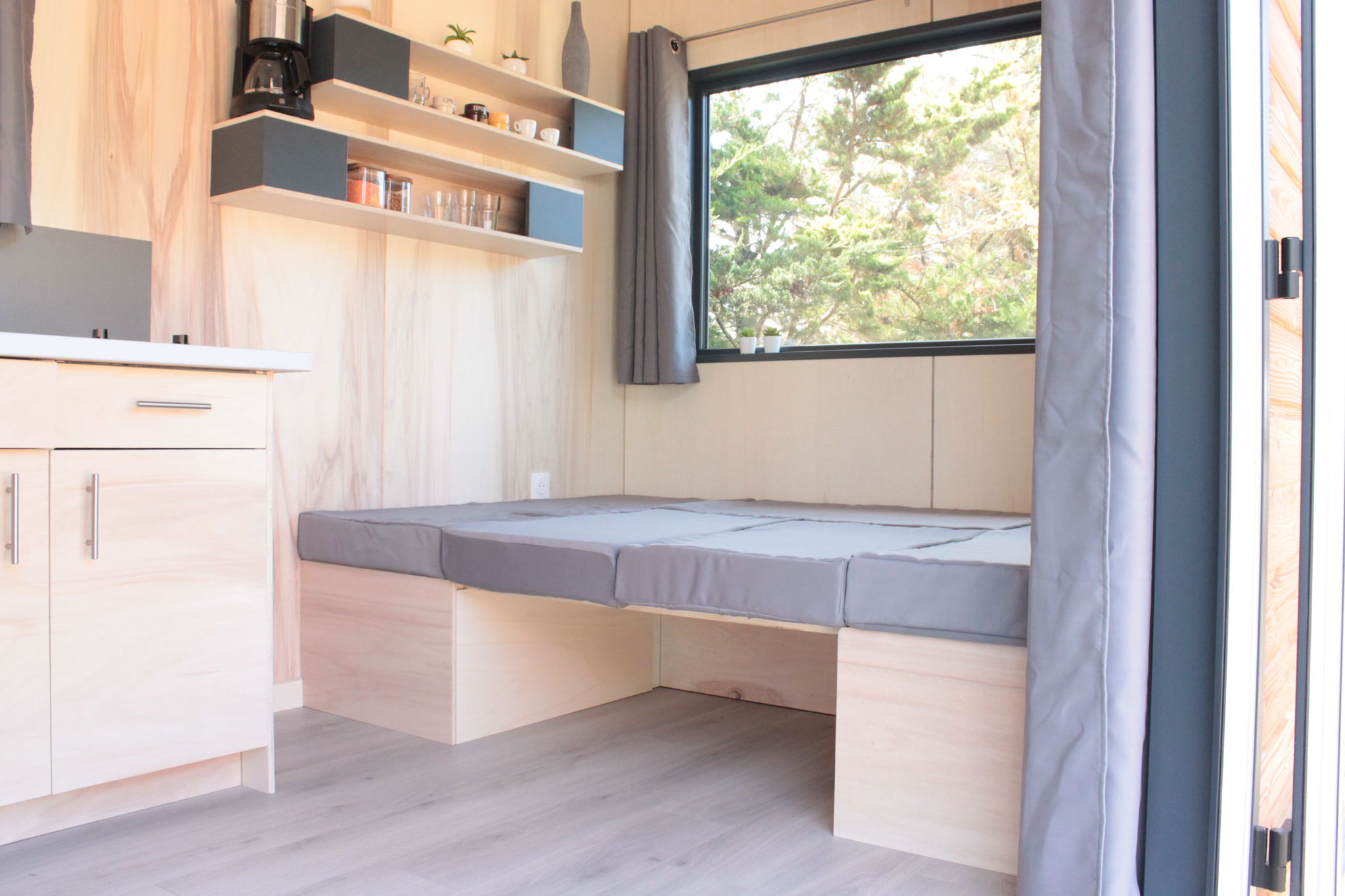 Banquette en U Tiny House - Camping La Court